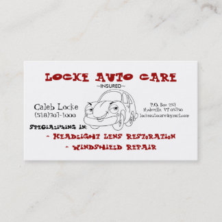 cartoon car business card