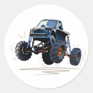 Cartoon car classic round sticker