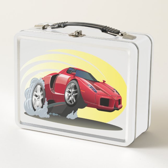 Cartoon car metal lunch box (Front)