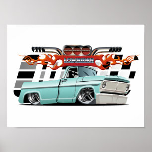 Cartoon car poster