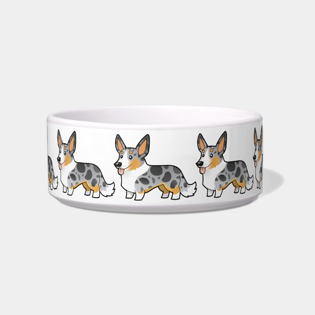 Cartoon Cardigan Welsh Corgi Bowl (Front)