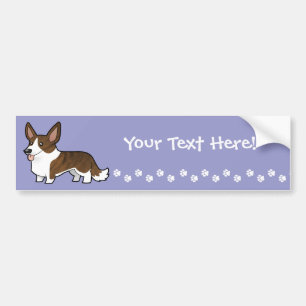 Cartoon Cardigan Welsh Corgi Bumper Sticker