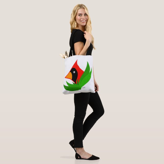 Cartoon Cardinal Bird Tote Bag (On Model)