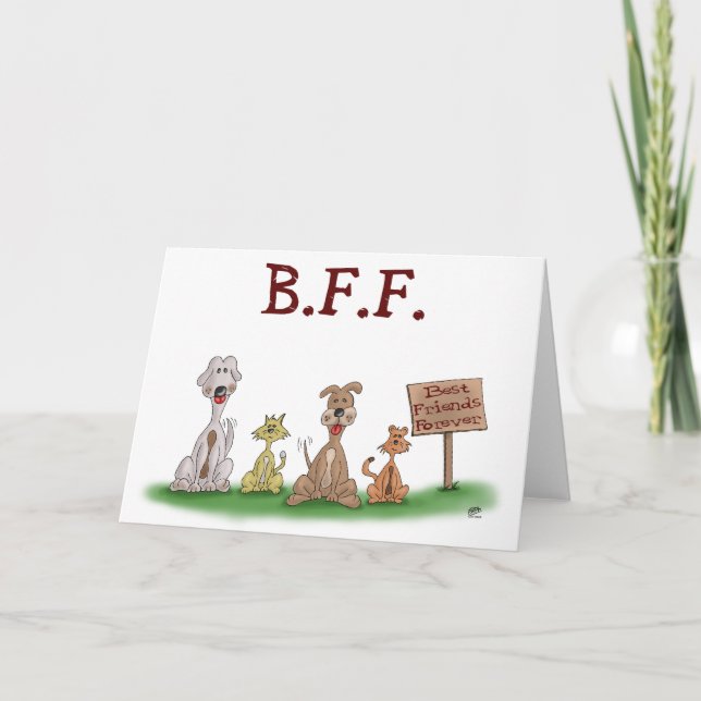 Cartoon Cards: Best Friends Forever Card (Front)