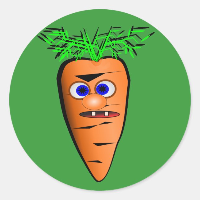 Cartoon Carrot Vegetable Picture Classic Round Sticker (Front)