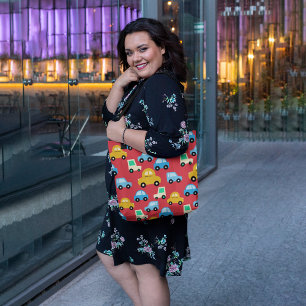 Cartoon cars tote bag