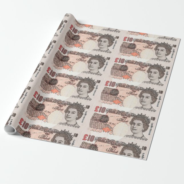 Cartoon Cash 3 Wrapping Paper (Unrolled)