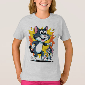 Cartoon Cat and Mouse Chase T-Shirt