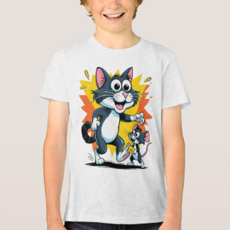 Cartoon Cat and Mouse Chase Tri-Blend Shirt