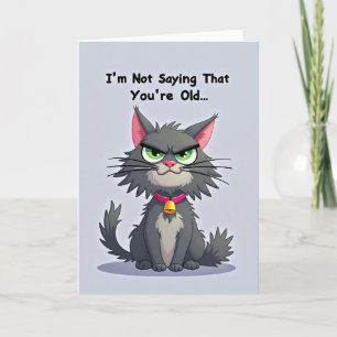 Cartoon Cat Birthday Card