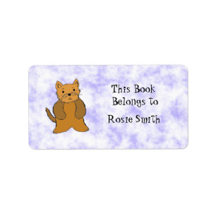 Cartoon Cat Book Label