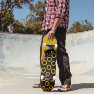 cartoon cat face skateboard