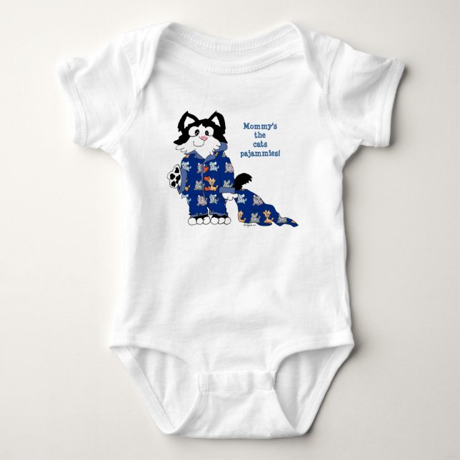 Cartoon Cat Funny Cute Baby Bodysuit (Front)