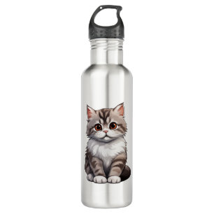 Cartoon cat illustration   710 ml water bottle