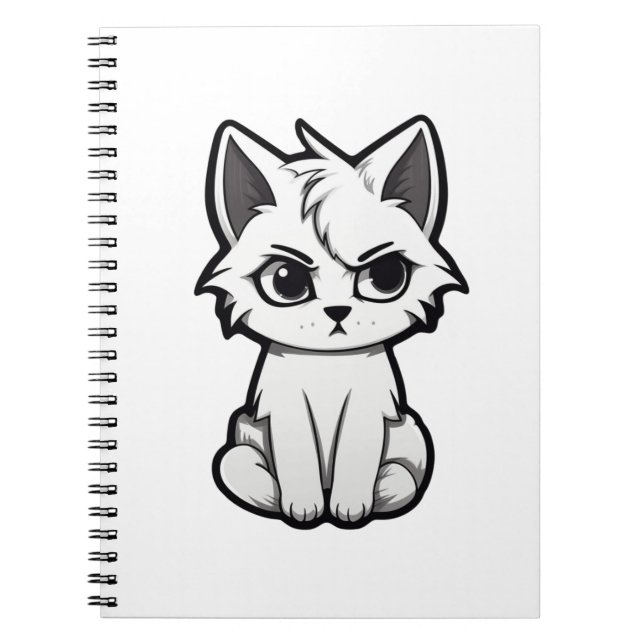 Cartoon cat illustration notebook (Front)