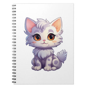 Cartoon cat illustration notebook