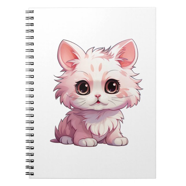 Cartoon cat illustration notebook (Front)