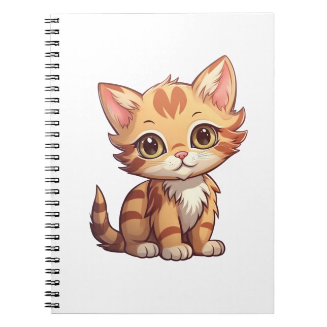 Cartoon cat illustration notebook (Front)