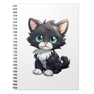 Cartoon cat illustration notebook