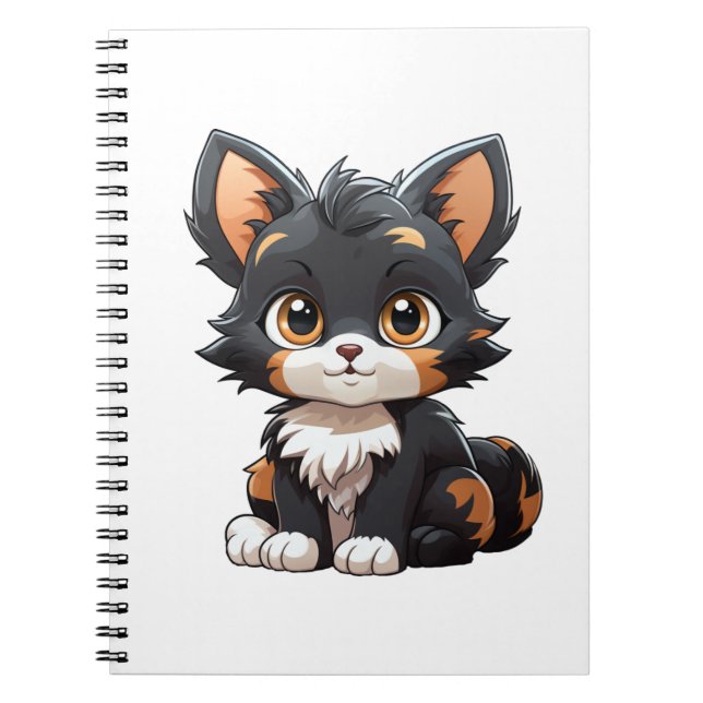 Cartoon cat illustration notebook (Front)