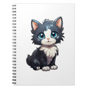 Cartoon cat illustration notebook
