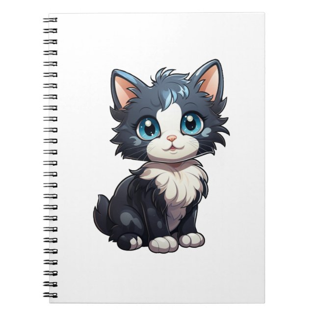 Cartoon cat illustration notebook (Front)