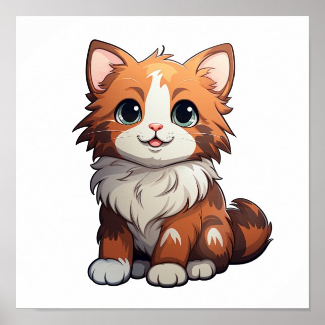 Cartoon cat illustration poster (Front)