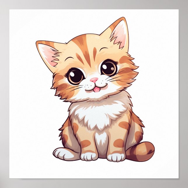 Cartoon cat illustration poster (Front)