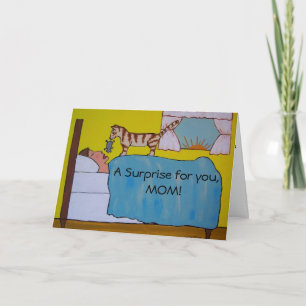 Cartoon Cat Mother's Day Card