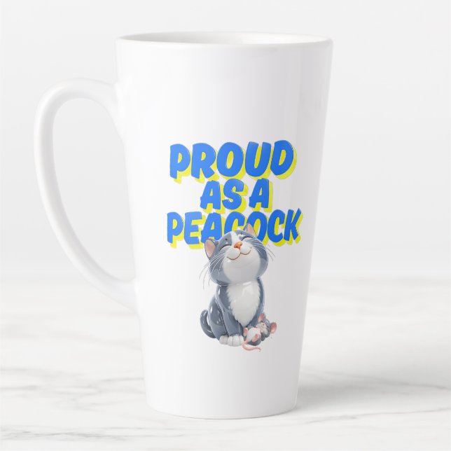 Cartoon Cat & Mouse  Latte Mug (Left)