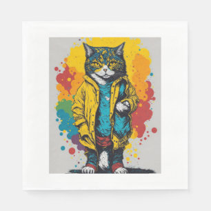 cartoon cat   napkin