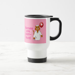 Cartoon Cat Nurse Pink Travel Mug Stainless Steel