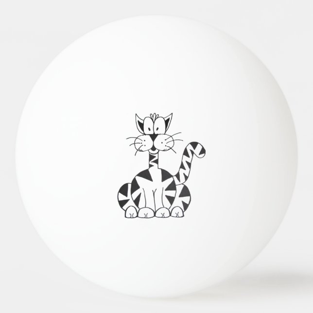 Cartoon Cat Ping Pong Ball (Front)