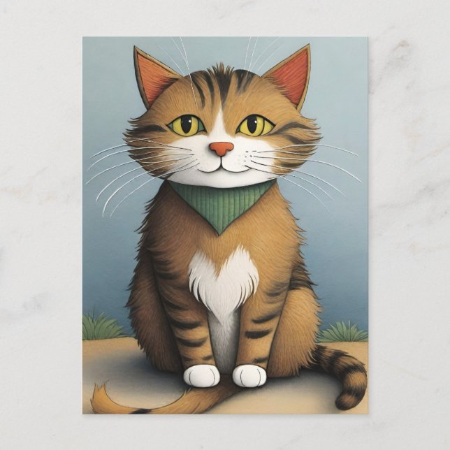 Cartoon Cat Postcard (Front)