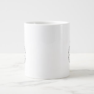 Cartoon Cat Sitting with Curiosity Large Coffee Mug