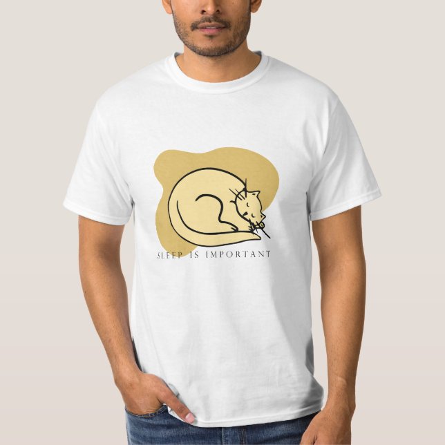 Cartoon Cat Sleeping Tee – Relaxing Aesthetic Pet  (Front)