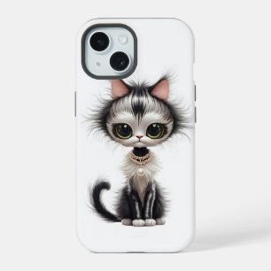 Cartoon Cat With Pearl Necklace iPhone 15 Case