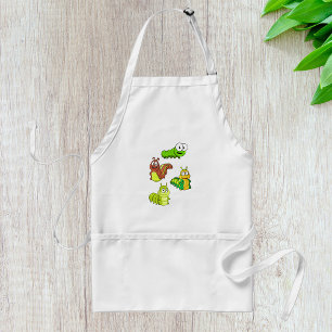 Cartoon Caterpillar Characters Adorable Insects Standard Apron