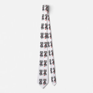 Cartoon cats,angel and demons - Choose back colour Tie