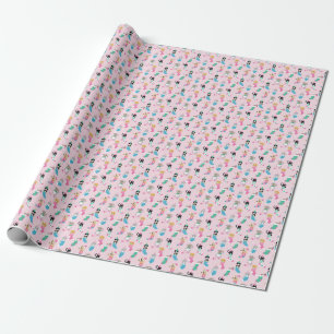Cartoon Cats Christmas Seamless Pattern Wrapping Paper