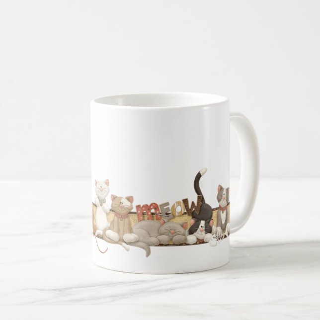 Cartoon Cats Coffee Mug (Front Right)