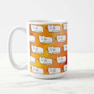 Cartoon Cats Doodle Line Drawing Coffee Mug