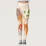 Cartoon Cats Flip Flops Leggings<br><div class="desc">Cute Colourful Cartoon Cats Leggings</div>