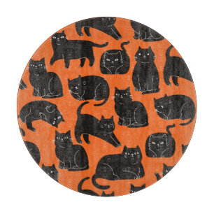 Cartoon Cats Hand Drawn Pattern Cutting Board