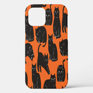 Cartoon Cats Hand Drawn Pattern iPhone 12 Case