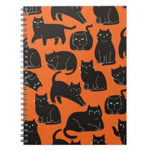 Cartoon Cats Hand Drawn Pattern Notebook