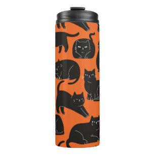 Cartoon Cats Hand Drawn Pattern Thermal Tumbler
