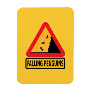 cartoon,  caution,  falling penguin,  penguin,  si magnet