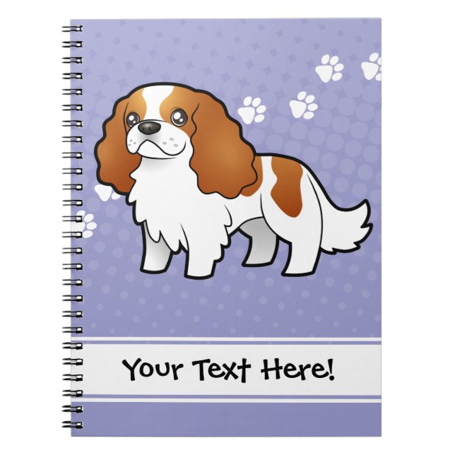 Cartoon Cavalier King Charles Spaniel Notebook (Front)