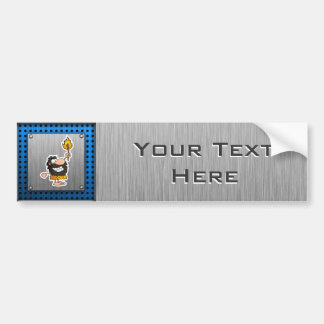Cartoon Caveman; Metal-look Bumper Sticker